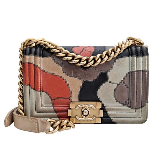 Chanel Lambskin Suede Patchwork Small Act I Camellia Boy Flap - Picture 1 of 12